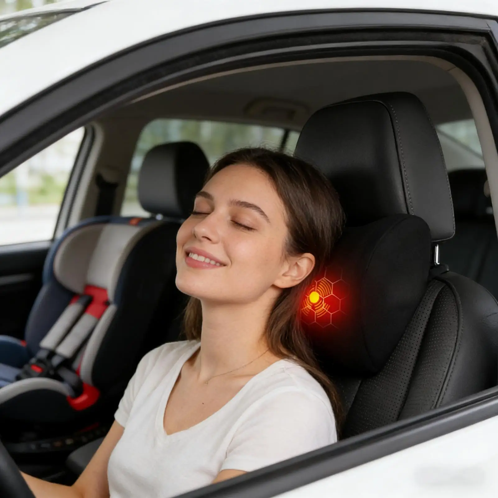 

Подушка для подголовника автомобиля, электрический массаж, автомобильные аксессуары, подушка для поддержки шеи автомобиля для водителей, грузовиков, седанов, внедорожников, автофургонов, городских