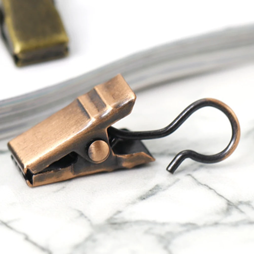 

60Pcs Metal Clip Stainless Steel Shower Curtain Hanger Easy Install Heavy Duty Home Decor Metal Curtain Hook Photo Clips