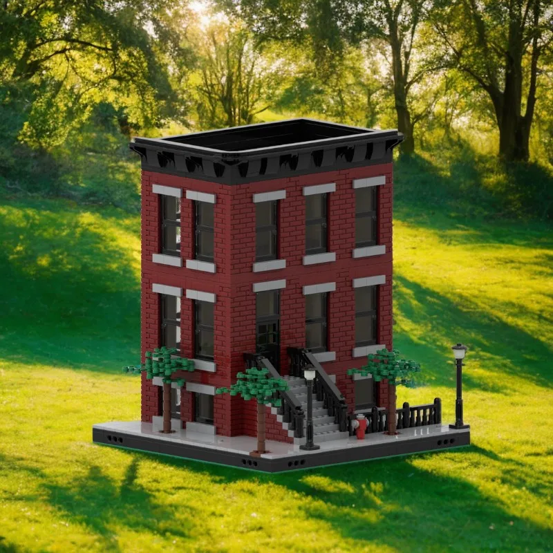

2247 шт. MOC Brownstone - темно-красный - MILS версия строительные блоки креативная игрушка для детей подарок на день рождения повышают навыки творчества