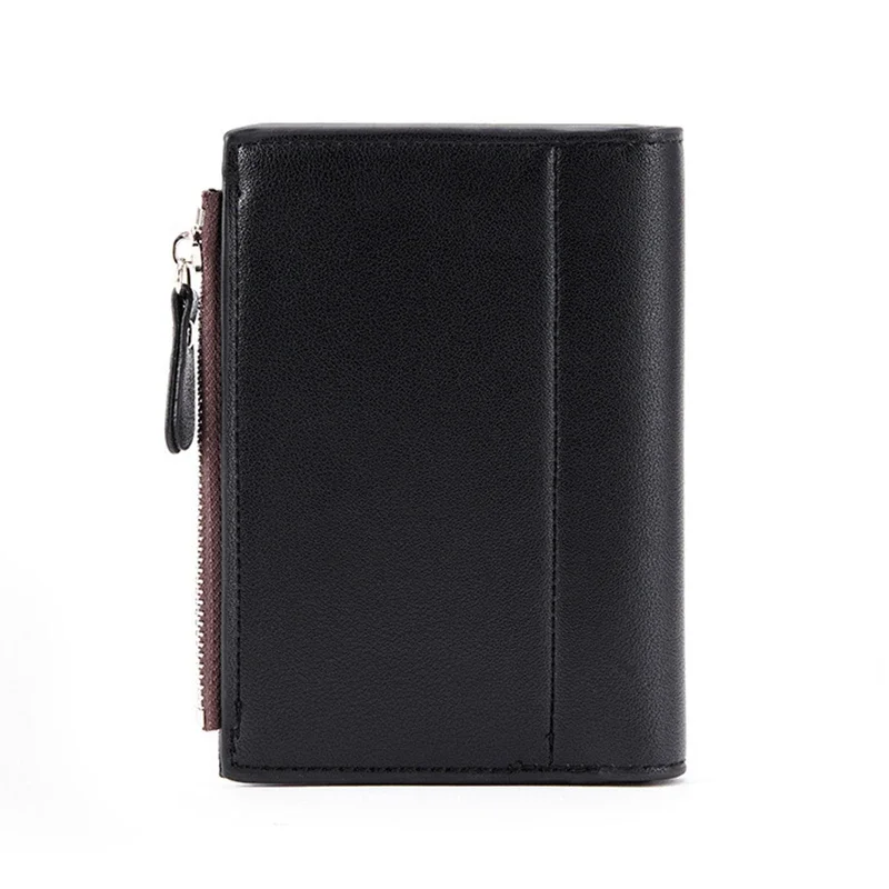 Men Wallet Short PU Leather Male Purse Black Coffee Credit Card Holders with Zipper Men Wallet Money Bag carteira masculina