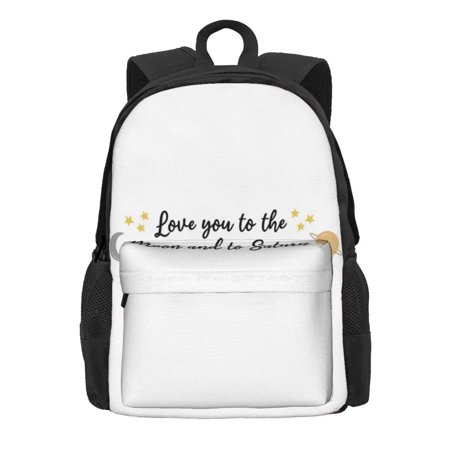 Love You To The Moon And To Saturn Hot Sale Schoolbag Backpack Fashion Bags Planets Swifty Lyric Song Cute Emilygrice7