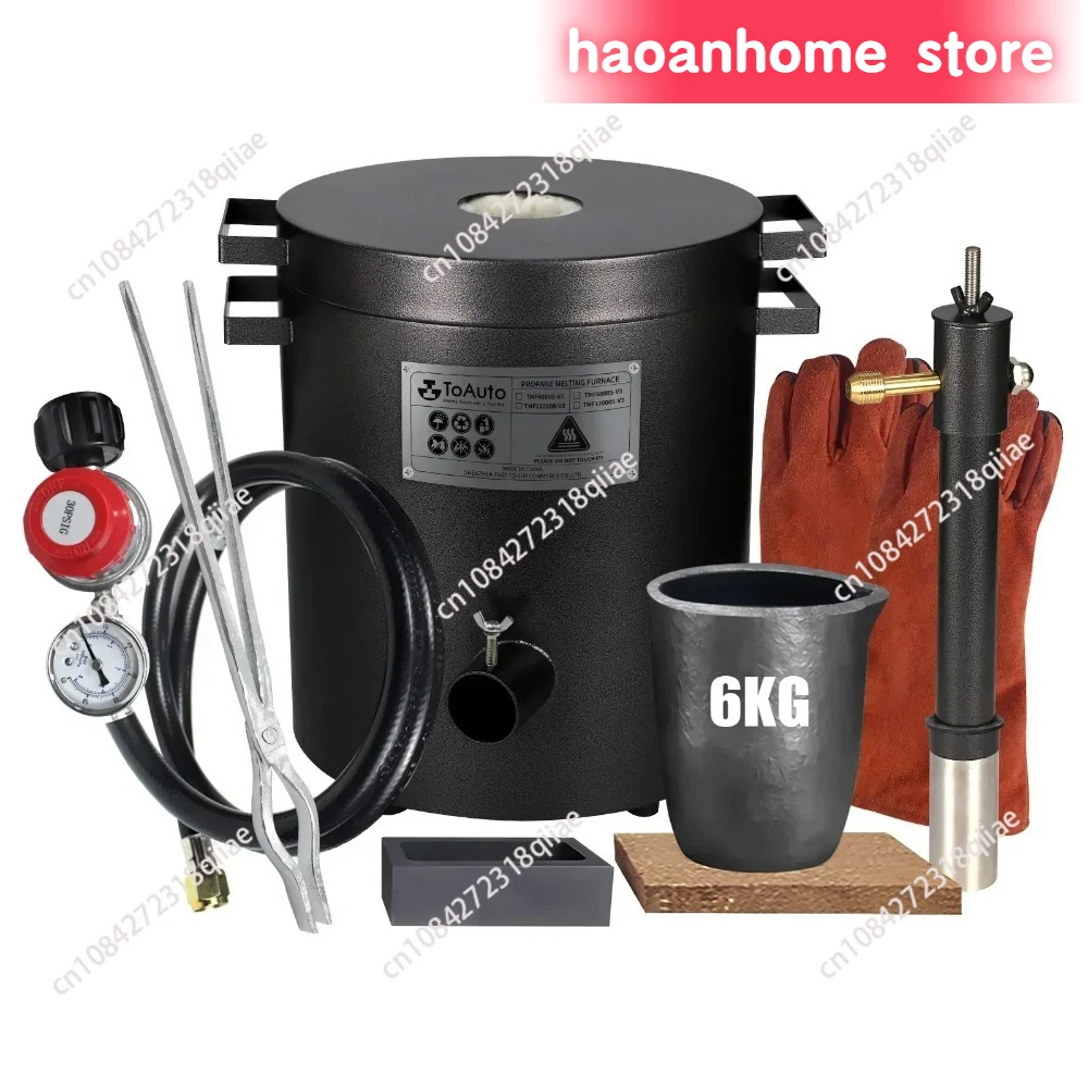 Melting Furnace Kit Propane Graphite Crucible Tongs 1300°C