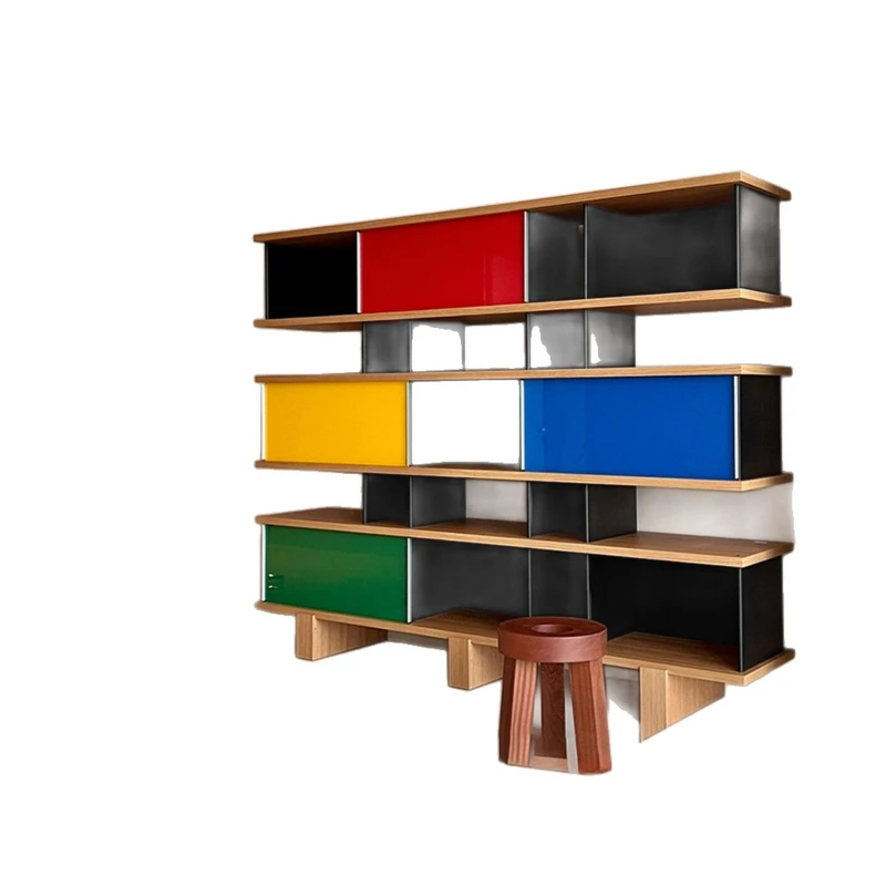 Bookcase integrated bookshelf against the wall shelf figure household display cabinet