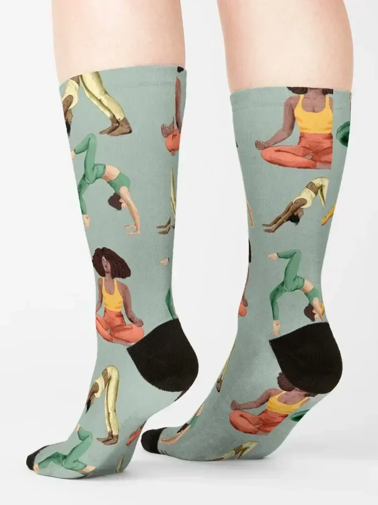 Yoga Pattern Socks moving stockings Rugby anti slip football loose Socks For Women Men's