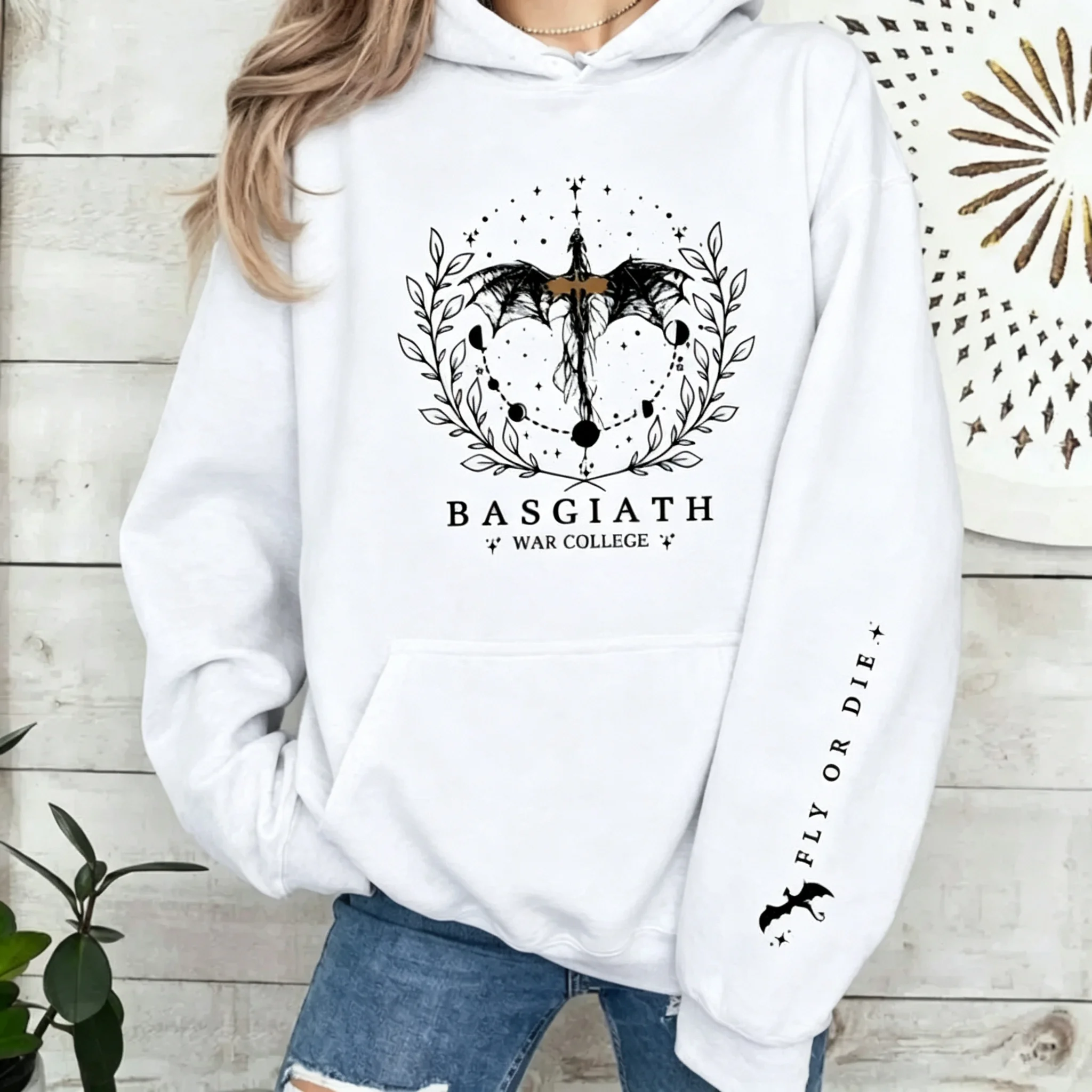 Damen-Hoodie für Herbst/Winter, Fourth Wing Sweatshirt, Basgiath War College Dragon Knight Hoodie, Fantasy-Geschenk, Unisex-Pullover-Hoodie – Detail 9