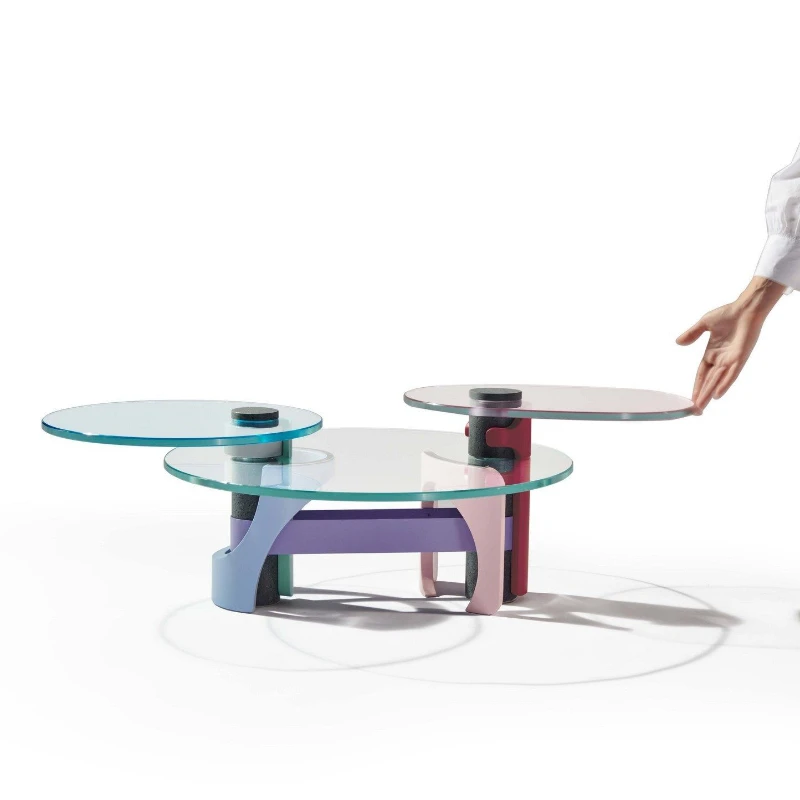 

creativity Internet celebrity coffee table Modern simple combination coffee table Tempered glass Transparent coffee table