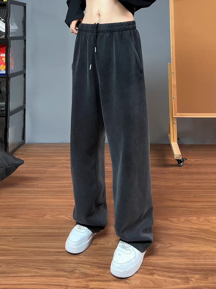 

Cleanfit Men's Fce Lined Casual Pants Straight Leg Loose Fit Waed out Comfortable Winter Sweatpants American Sle