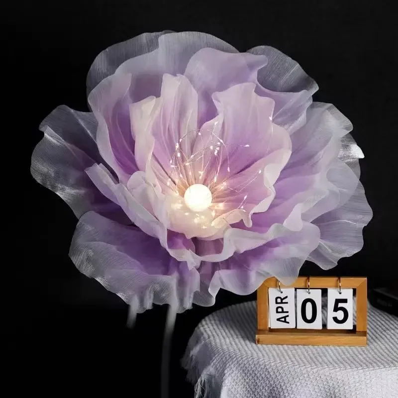 Eugen Yarn Artificial Flowers with LED Lights for Photography Props Home Decor Scene Arrangement Simulation Floral Decoration