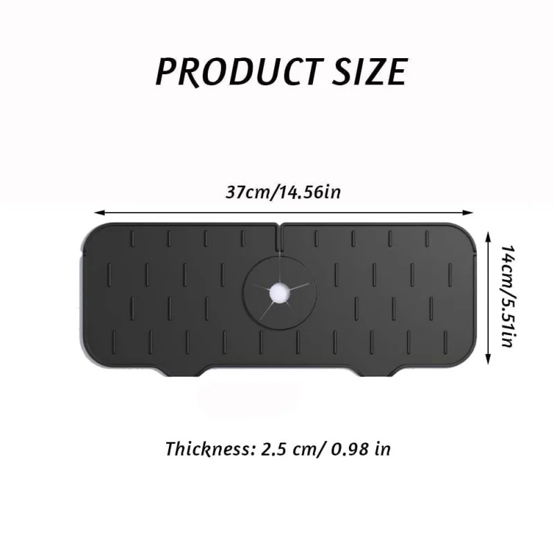 Foldable Silicone Kitchen Faucet Mat Faucet Splash Catcher Sink Mat Bathroom Countertop Protector Mat For Sink Sponge Drain Rack