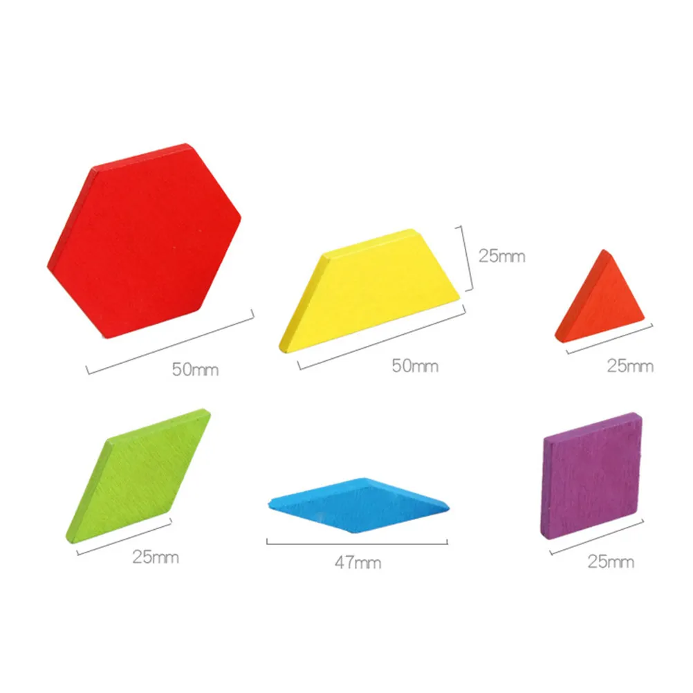 

Набор из 155 деревянных пазлов для обучения формам, развивающая геометрическая головоломка-танграм, занимательная доска для занятий для малышей