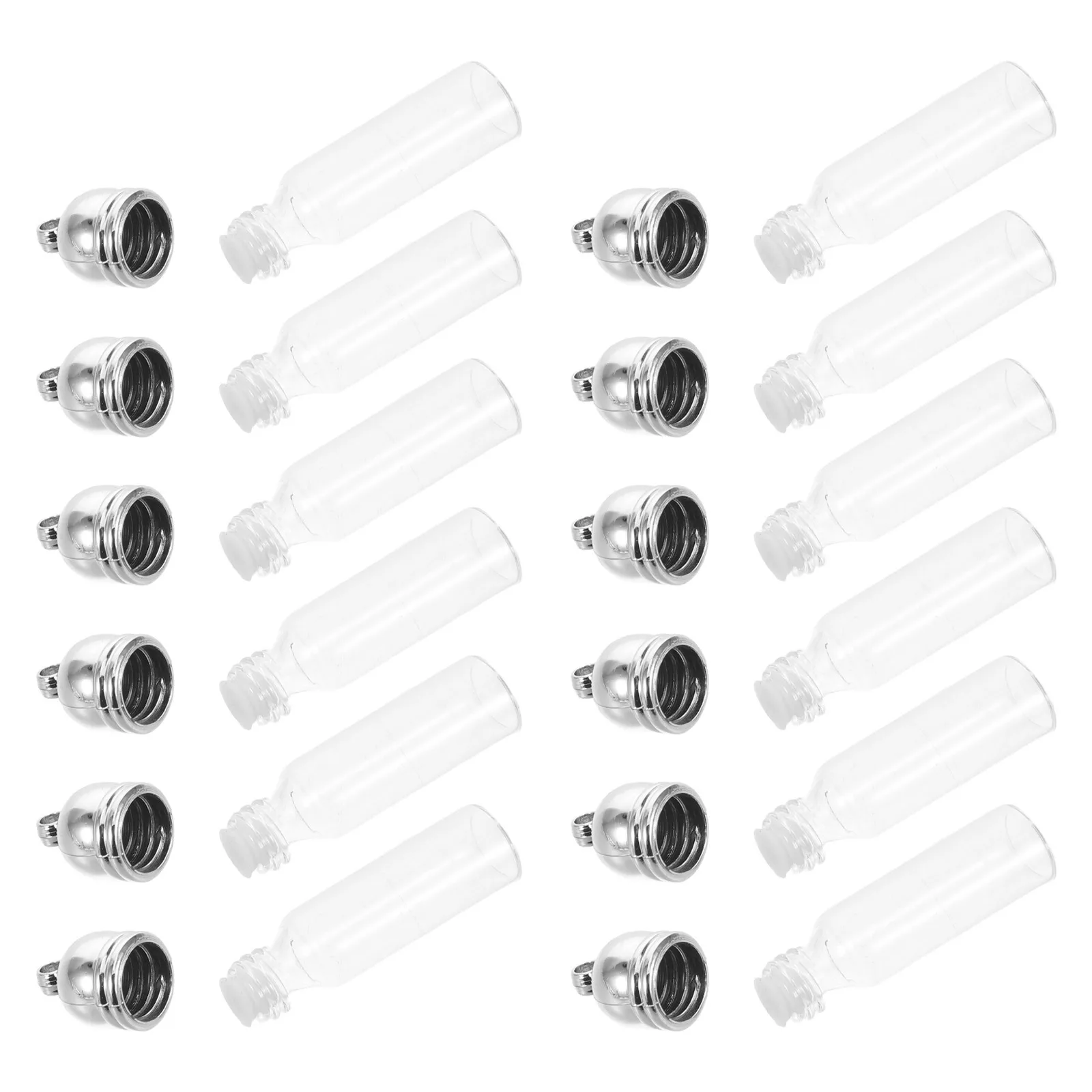 

12Pcs Glass Vial Pendant Necklaces Essential Oil Storage Travel Friendly Charms 1.7 Inch Oil Vial Charm Bottle Key Chain Pendant