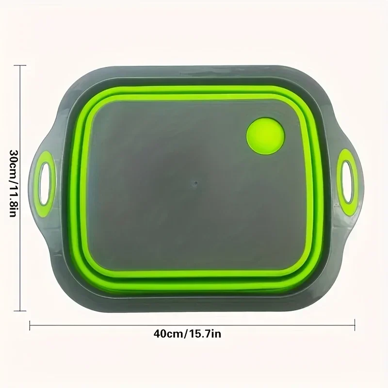 

Collapsible Cutting Board With Colander Multifunction Silicone Folding Chopping Board Dish Basin Basket Drainer Kitchen Storage