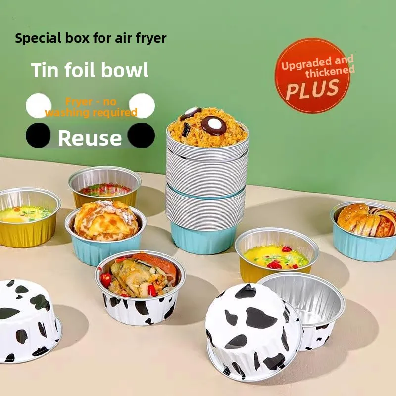 

Многоразовый противень из алюминиевой фольги, фритюрница, духовка для торта, пудинга, домашнее использование, форма для кексов из алюминиевой фольги Diwaer Se, кухонный инструмент