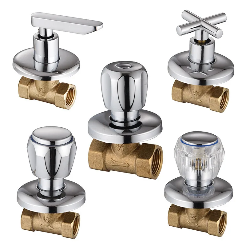 `Brass 4‑Point Concealed Wall‑Mounted Shower Valve, Solar Water Control Valve for Bathroom Plumbing Fixture`