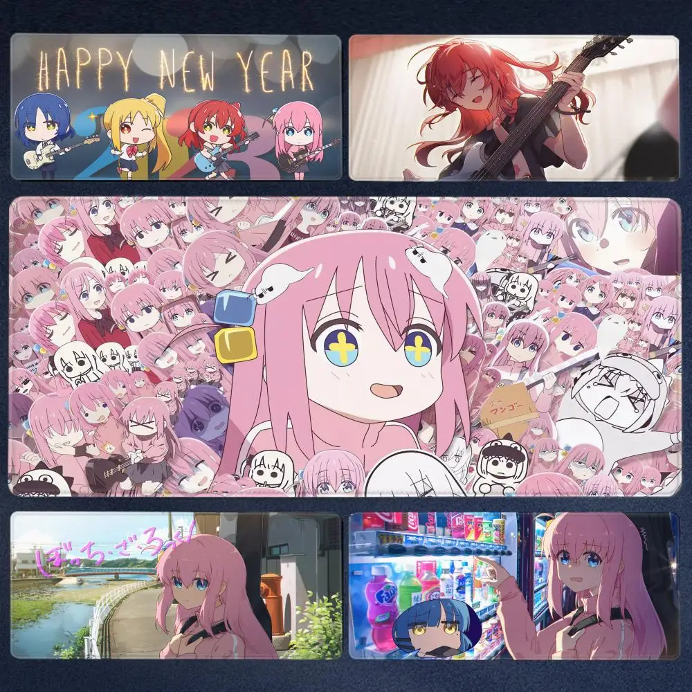 

Bocchi The Rock Keyboard Pad Lock-edge Extended Mousepad Kawaii Pink Purple Office Desktop Protection Game Keyboard Pad XXL Rug