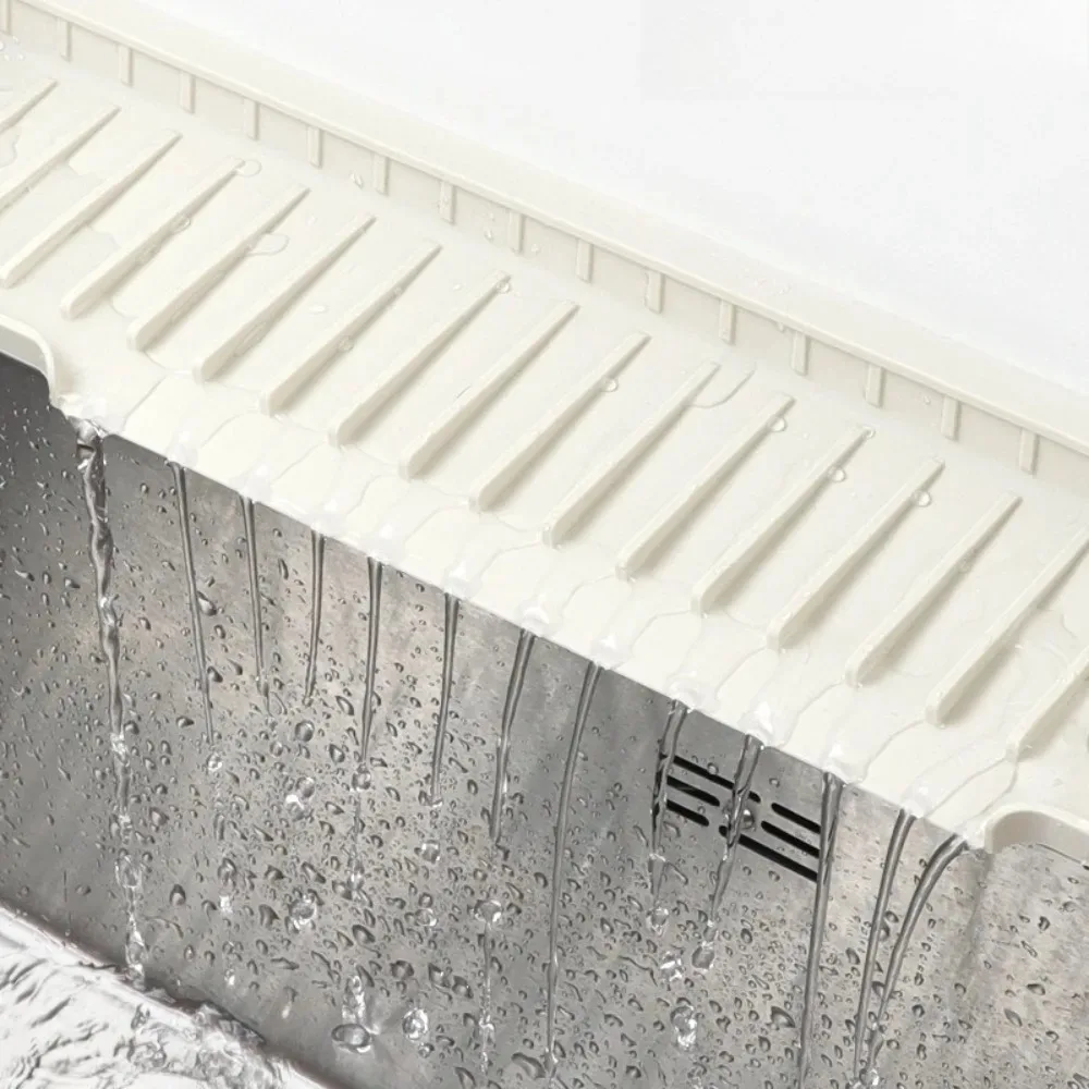 Silicone Sink Water Absorbent Tray Anti-slip Splash-proof Kitchen Sink Tea Cup Holder Kitchen Slope Sink Drain Pad Narrow Edge view 6