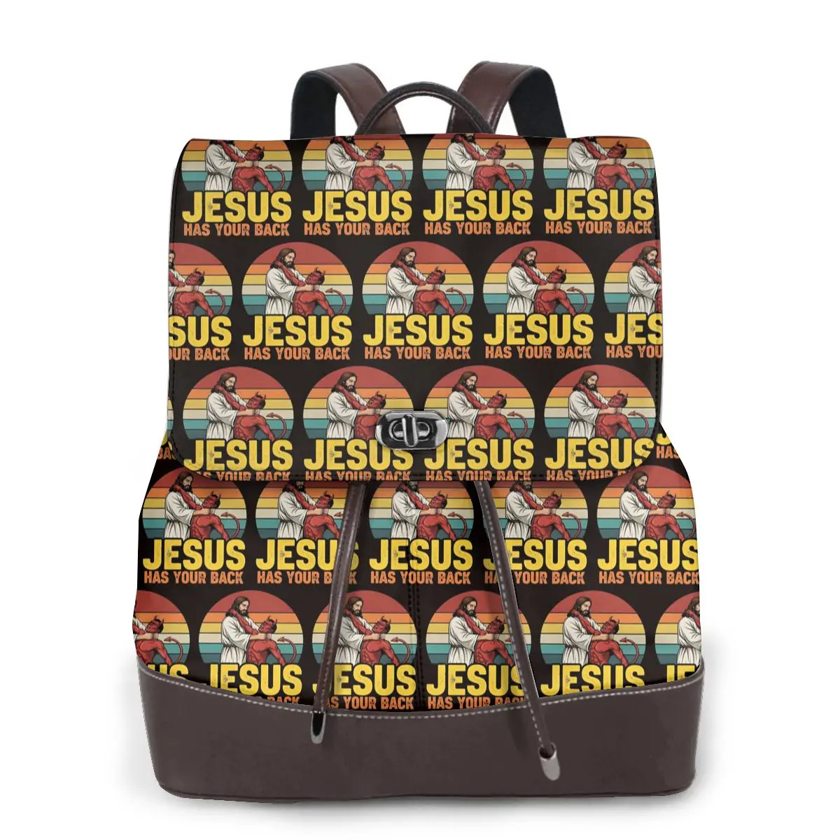 Jesus Has Your Back Jiu Jitsu Christian Bookbag School Student Bags Hiking Travel Daypack for Women Fashion Derma Backpack
