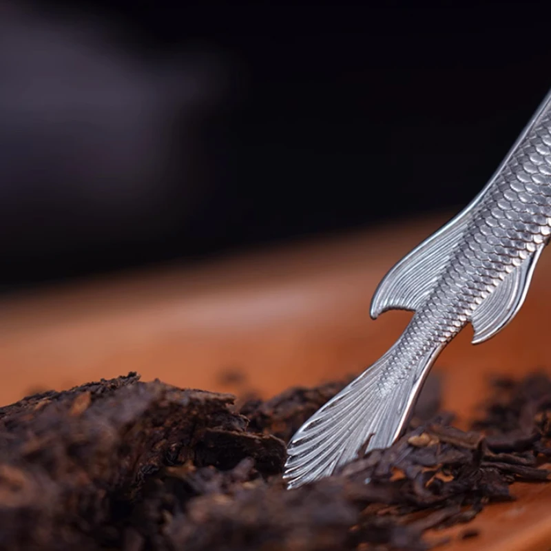 Fish Shaped Stainless Steel Tea Needle Integrated Tea Cone Accessory Ornament Multifunction EDC Tools