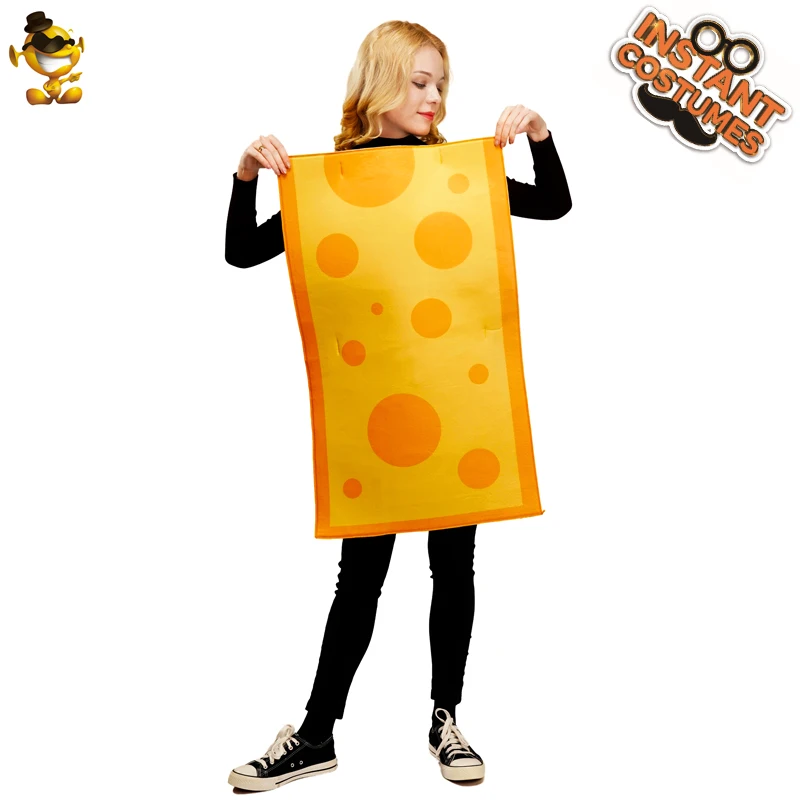 Cheese Tunic Halloween Costume Role Play Party Food Jumpsuit for Adult Women Fancy Dress Cosplay Clothing