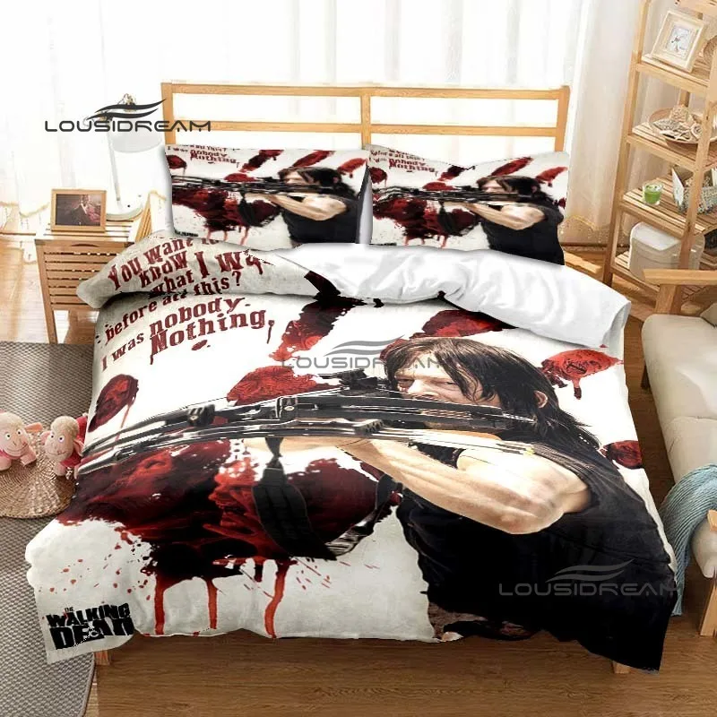 The Walking Dead Bedding Set 3D Printing Daryl Dixon Home Decoration Boy Girl King Size Bedding Set Quilt Cover Pillowcase Set