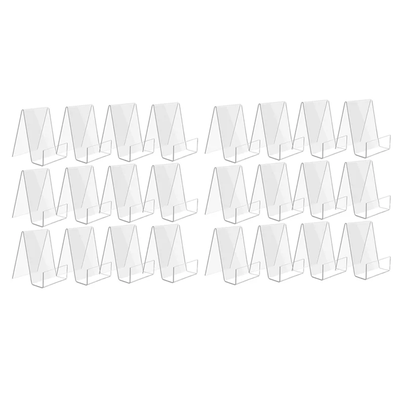 VELIF-24 حزمة حامل كتب أكريليك، حامل كتب شفاف، حامل عرض أكريليك صغير للكتب والصور والكتيبات والأجهزة اللوحية