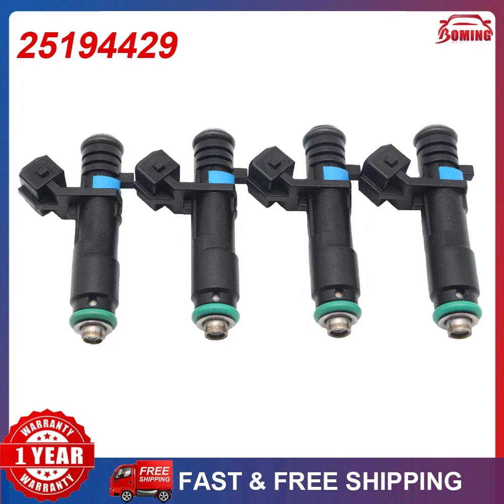 4PCS 25194429 New Car Fuel Injectors Fits For Chevrolet Spark Classic Beat 25194429 25186566 240720164