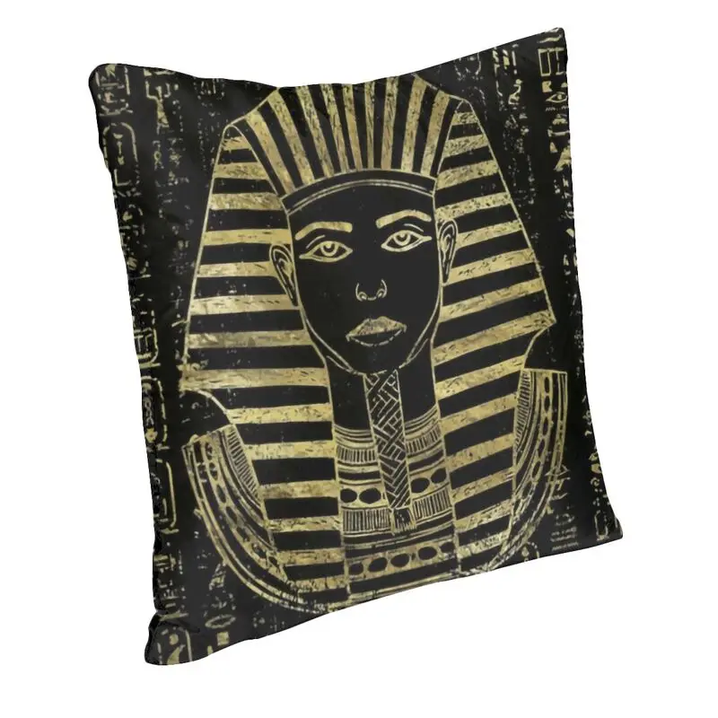 Gold Sphinx Head With Egyptian Hieroglyphs Cushion Cover 40x40 Decoration Print Ancient Egypt Throw Pillow Case for Sofa Car