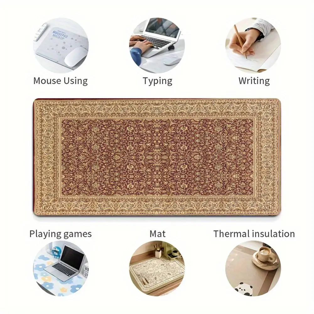 Large Turkish-style classic Persian carpet pattern HD printed mousepad rubber desk mat desktop decoration office accessories XXL