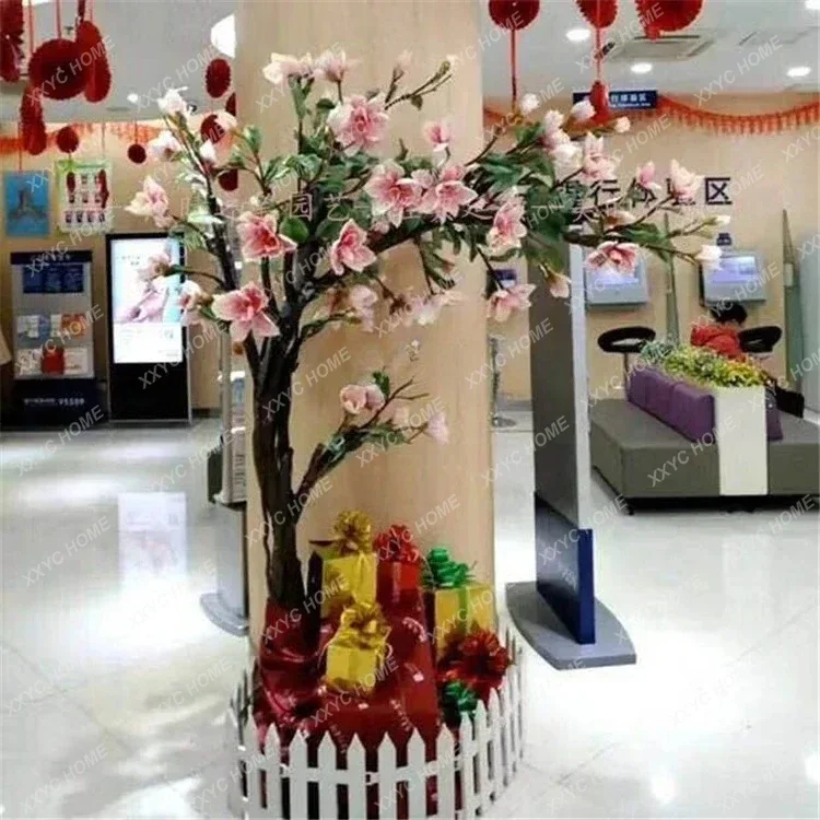 Y Artificial Magnolia Tree White Large Decorative Fake Trees Wedding Celebration Living Room Floor Flower Tree