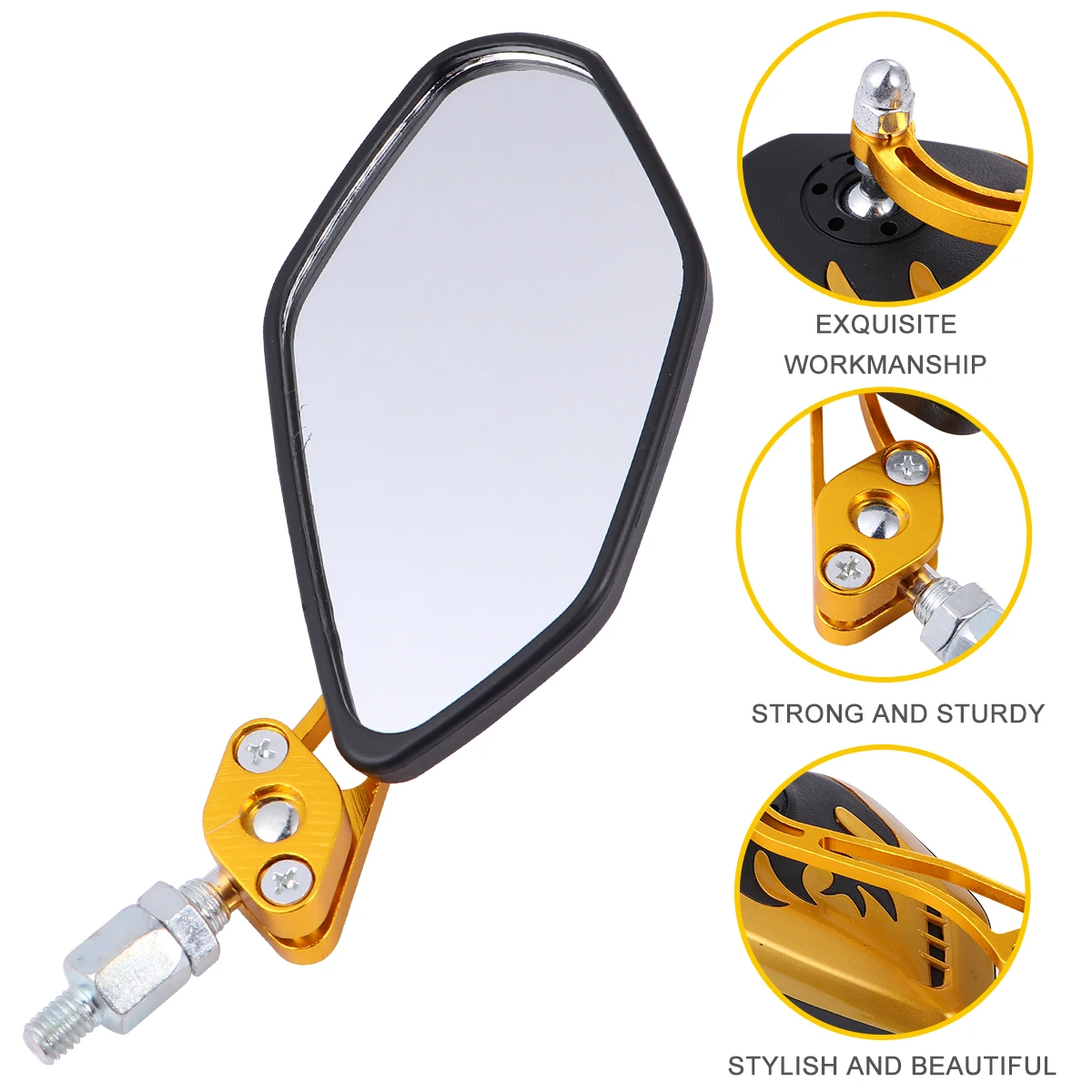 

Rearview Mirror Motorcycle Retroreflector Wide Angle 360 Degree Rotatable Durable Fits Bikes Cruisers ATV UTV