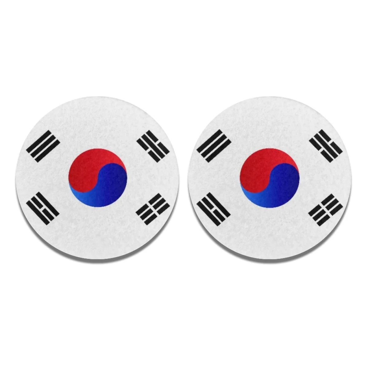 South Korea Country Flag Pattern Water Coaster for Car High Quality Washable Auto Mat Interesting Anti-dirt Polyester Cup Pad