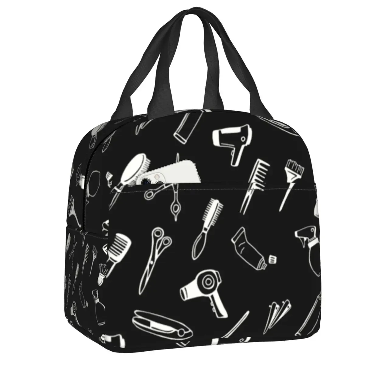 Custom Hairstylist Hair Dresser Barber Tools Insulated Lunch Bag School Hairdresser Lover Leakproof Thermal Cooler Lunch Box