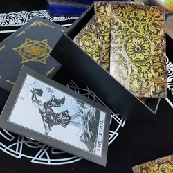 Altın sınırsız yükseltilmiş Tarot takım elbise masa oyunu 12*7cm kağıt kılavuzu kehanet tahmini su geçirmez High-end astroloji