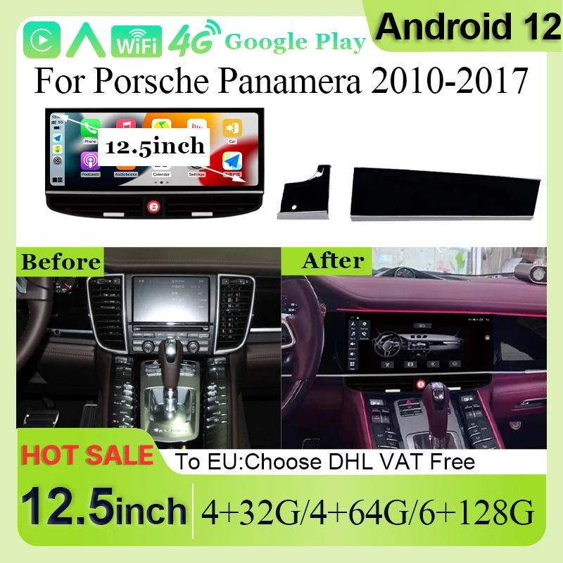 

New style Android 12 Car Radio For Porsche Panamera 2010-2017 Screen Multimedia Player GPS Navigation DVD Auto Stereo Carplay 4G