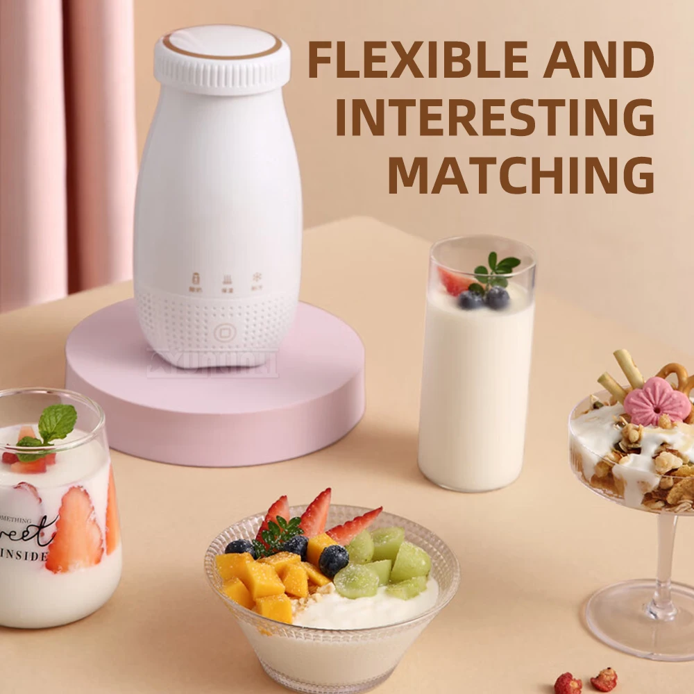250 مللي زجاجة زبادي محلية الصنع ماكينة زبادي مبردة أوتوماتيكية متعددة الوظائف ماكينة تخمير صغيرة محمولة