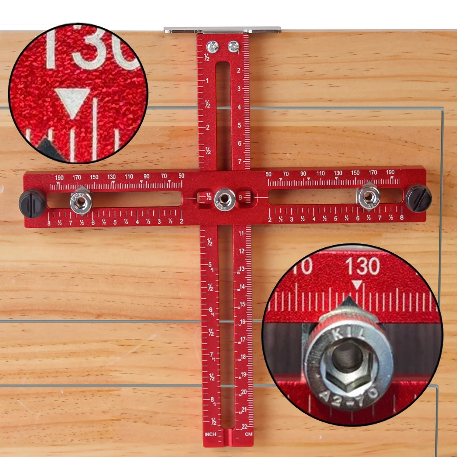 Imagem -02 - Gaveta Instalação Posicionamento Régua Cabinet Handle Template Jig Drill Guide Locator Punchtool Guia Métrica Polegada