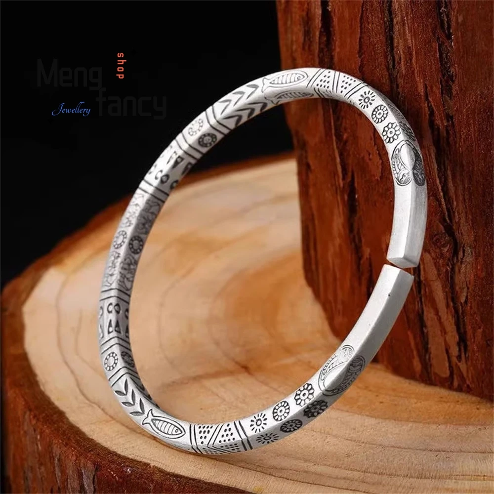 

Auspicious Totem Ethnic Style Bracelet For A Couple With A Retro Solid Design And Simple Handcrafted Design Fashion Jewelry