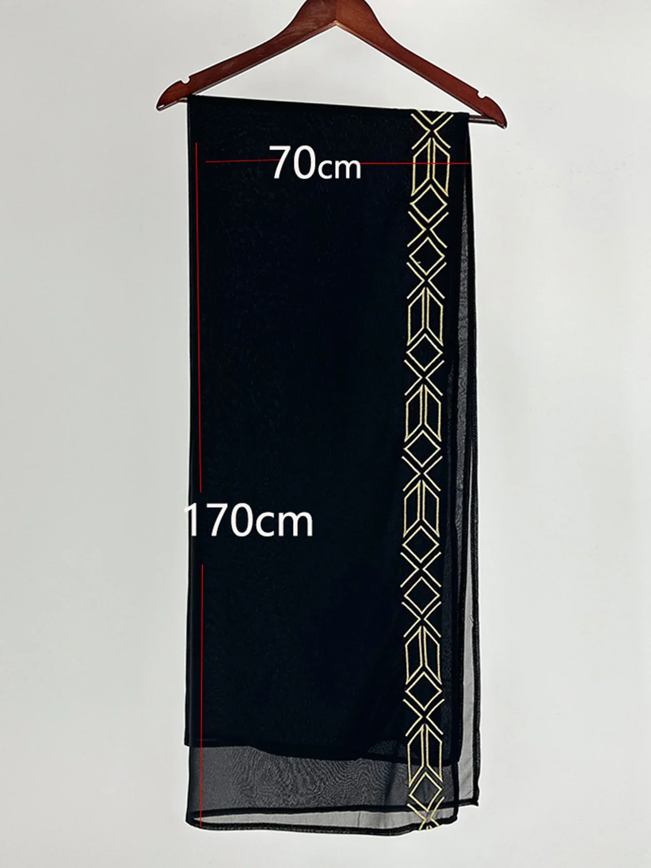 Muslim Womens Black Abaya with Geometric Embroidery on Sleeves Stylish for Islamic Modest Fashion in Daily and Formal Occasions