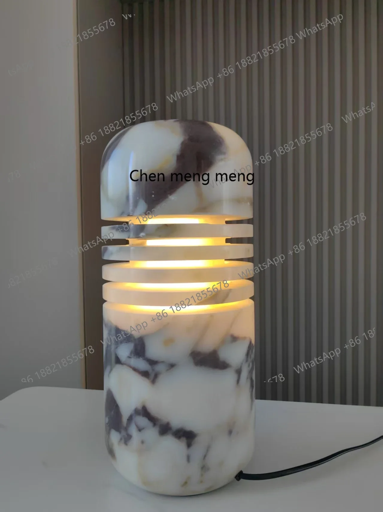 

cc182Natural marble texture desk lamp stone marble premium luxury villa bedroom