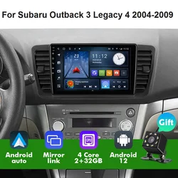 2Din Android10 Radio Subaru Outback 3 Legacy 4 2004-2009 Left-hand Drive Carplay Auto Stereo Navi Car Multimedia Player 4K video