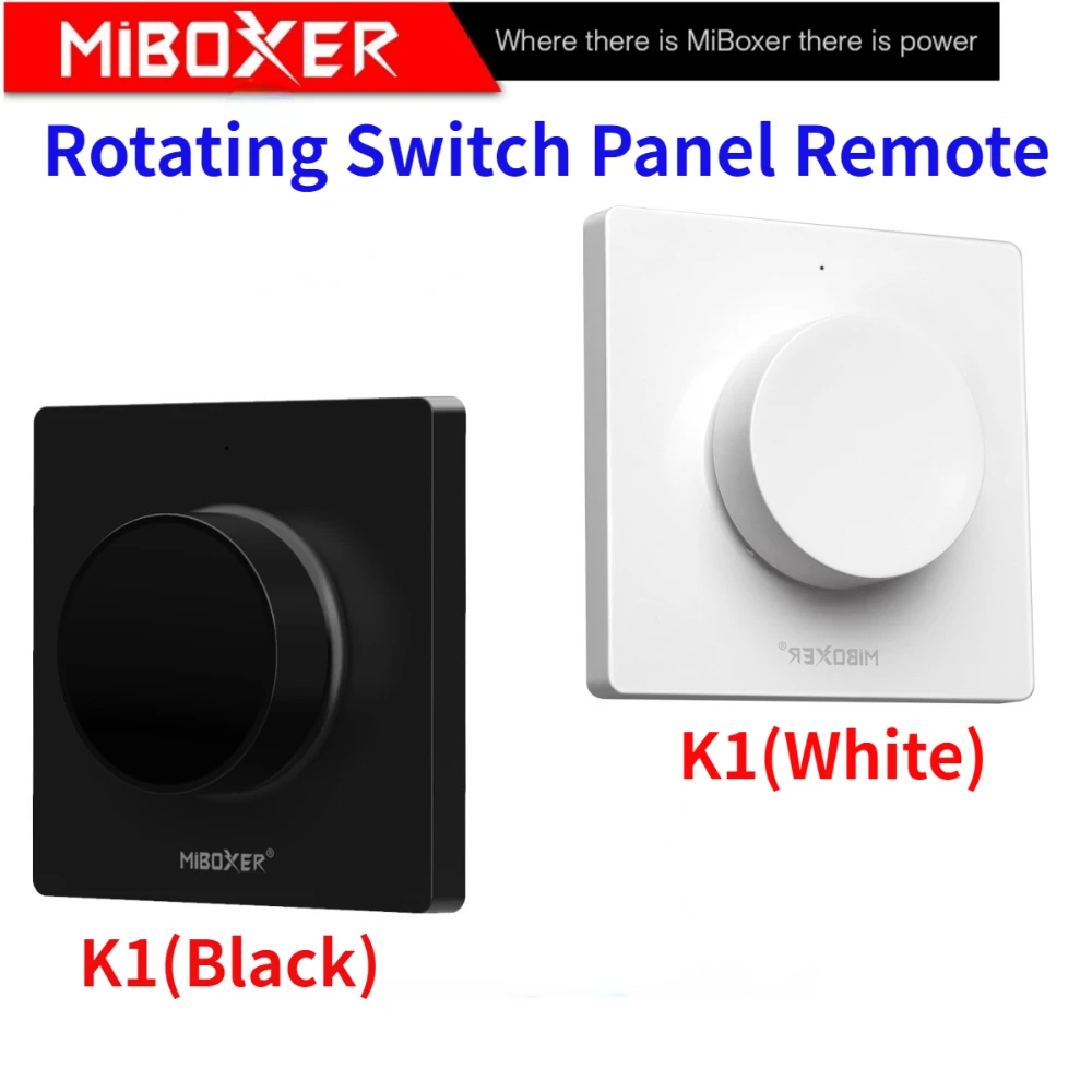 Miboxer K1 Rotating Switch Panel Remote Wifi Dimmer Dimmable 2.4G Brightness Color Temperature Controller White/Black Remote 3V