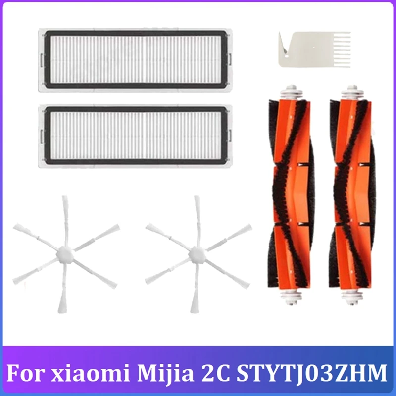 7 stück Zubehör Kit Für Xiaomi Mijia 2C STYTJ03ZHM Roboter Staubsauger Wichtigsten Seite Pinsel Filter Teile Zubehör