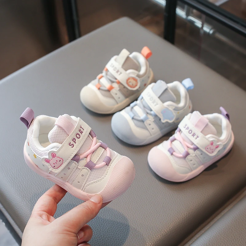 2026Autumn New Kids Sneakers Lightwe Breathable Boy Mesh Shoes Simple Versatile Girls' Casual Shoes Anti Slip Baby First Walkers