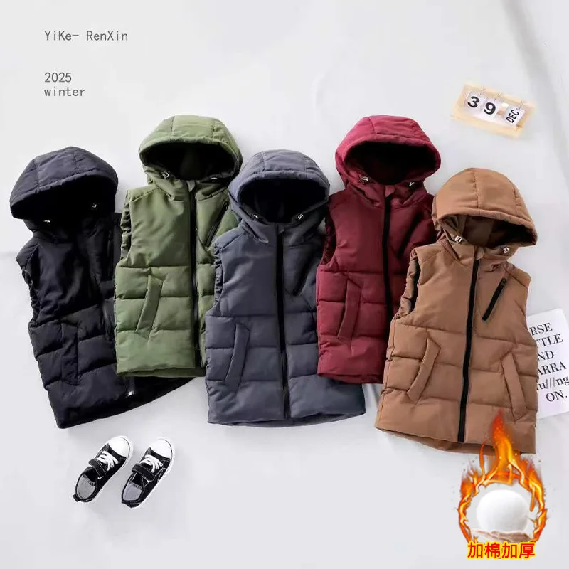 

2025 Winter Arrival! Stylish Kids' Hooded Padded Vests in Multiple Trendy Design, Perfect for Boys and Girls, for Extra Warmth