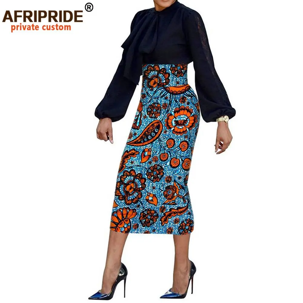 African Fashion Empire Pencil Skirt for Women AFRIPRIDE Tailor Made Mid-calf Length Women Cotton Skirt A1927001