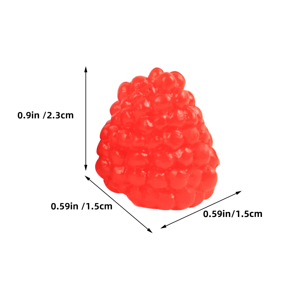 16 Pcs Faux Fruit Simulation Model Decorative Cherry Photo Prop Raspberry Plastic Toy for Kids Red Scene Layout DIY Child