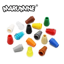 Marumine-MOC Bricks sem Top Groove Cone, Blocos de Construção Acessórios, Montar Partículas, Compatível 4589, 6188, 59900, 1x1, 50Pcs