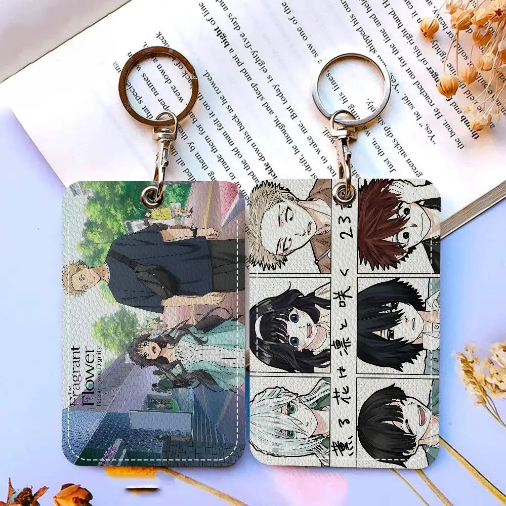 

Anime The Fragrant Flower Blooms With Dignity Keychain Card Holders Keyring Bank Bus ID Credit Cards Key Ring Chains