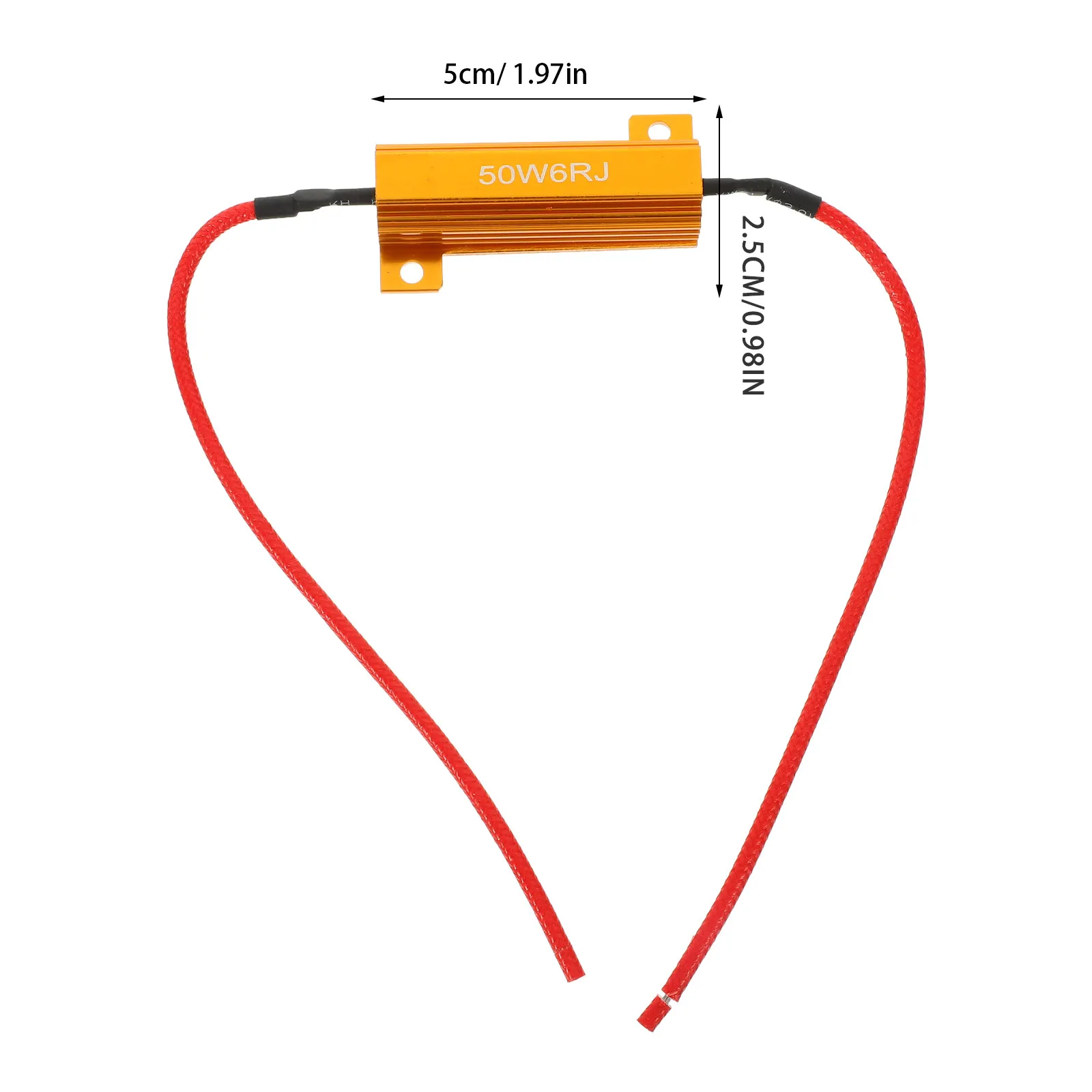 50W LED Load Resistor Kit for Automotive Turn Signal & Tail Lights – Aluminum Shell, High Power