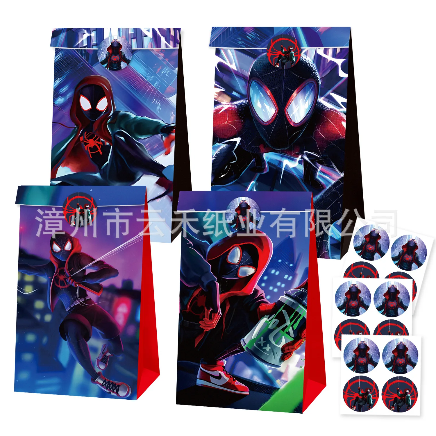 

Новый набор из 12/24 фигурок Майлза Моралеса (Спайдер-Мен) в подарочных пакетах для конфет и мелочей, мультяшные подарочные пакеты для детей на день рождения